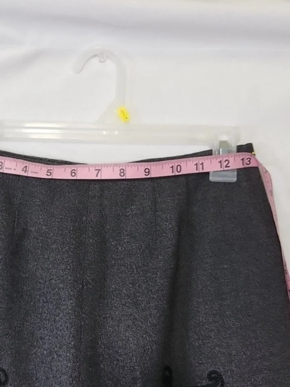 Anne Taylor Loft Petite Black Embroidered Lined Wool Blend Side Zip A Line Skirt